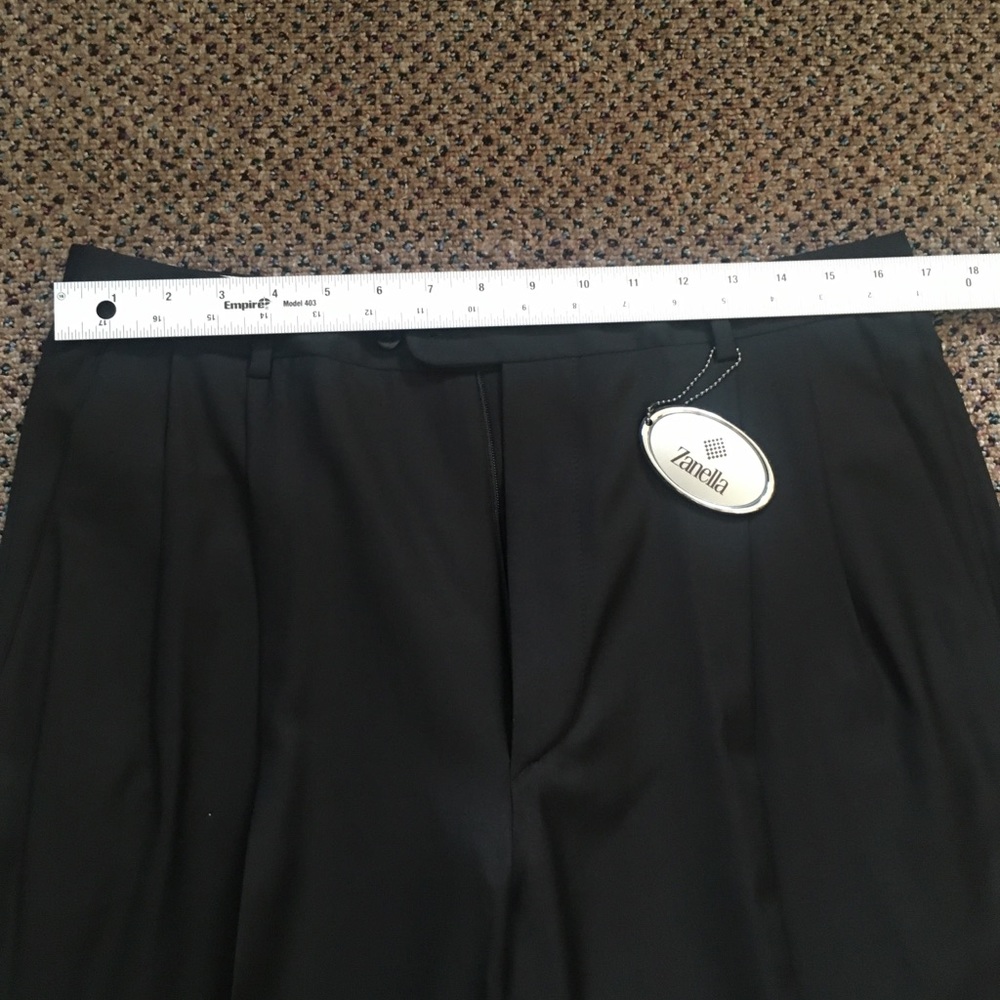 Zanella platinum pants black 34 loro piana tasmanian new nwt Italy super 120s 08 - Picture 5 of 10